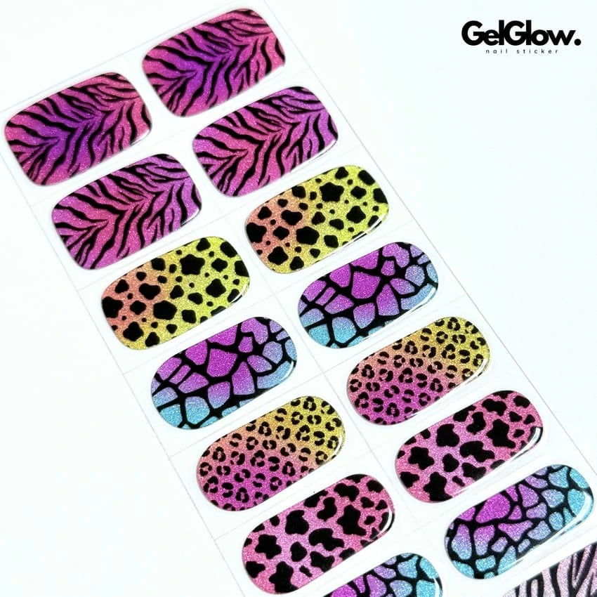 Wild Side Modern Animal Print Nail Designs  Semi Cured Gel Nail Strips - NG200345